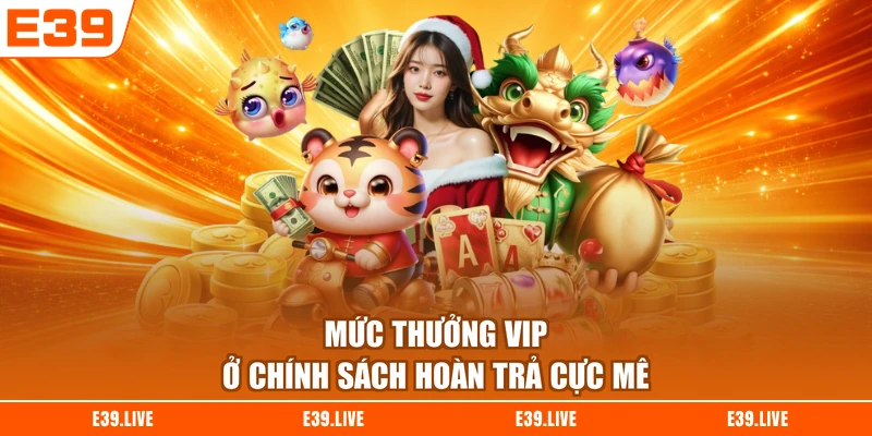 Mức thưởng VIP ở chính sách hoàn trả cực mê